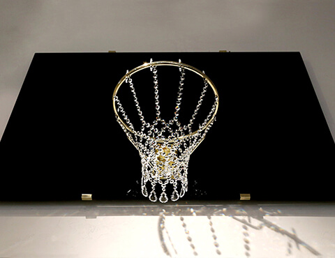 Basketball Chandelier from glass and metal
