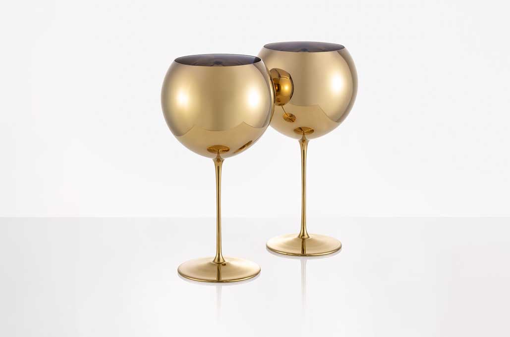 Gold Bubbles wine glasses