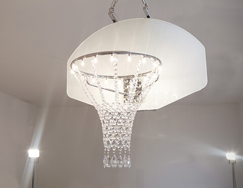 streetball Chandelier from glass and metal