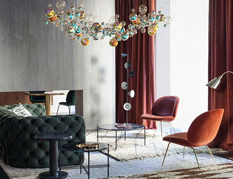Chandelier Lighting Bubbles in modern interior